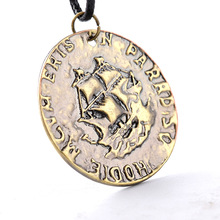 24 Pcs/Lot Game Series Thief's End Metal Pendant Necklace Collection Pirate Gold Coin Skull Bulk Wholesale 2024 - buy cheap