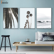 Arte de pared Tropical con palmeras, impresiones, póster del océano, paisaje marino, pintura en lienzo, imágenes de pared nórdicas para decoración de la costa de la sala de estar 2024 - compra barato