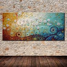 Decorative Art Picture Handpainted Modern Abstract Flower Palette Knife Canvas Oil Painting Wall Art Picture For Room Home Decor 2024 - buy cheap
