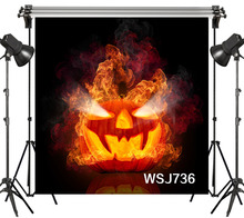 Fundo fosco poliéster & vinil decoração de halloween, lanterna abóbora raivosa para cenários de estúdio fotográfico 2024 - compre barato