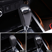 For Nissan Terra 2018 1PC Carbon Fiber ABS Chrome Car Gear Shift Knob Sticker Panel Frame Head Cover Trim Car Styling 2024 - buy cheap