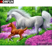 HOMFUN Full Square/Round Drill 5D DIY Diamond Painting "Horse scenery" Embroidery Cross Stitch 5D Home Decor Gift A17857 2024 - buy cheap