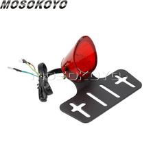 Universal for Harley Bobber Cafe Racer Old School LED Tail Lights Emark E11 LED Brake Stop Light Licence Plate Bracket 2024 - buy cheap