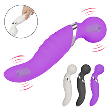 10 frequência cabeça dupla g-ponto vibrador brinquedos eróticos para sexo feminino masturbador clitóris estimulador varinha mágica vibradores av 2024 - compre barato