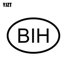 YJZT 13.8CM*9.3CM BIH BOSNIA COUNTRY CODE OVAL CAR STICKER VINYL DECAL Black Silver C10-01241 2024 - buy cheap