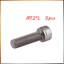 5PCS M12*1.5*20/25/30/35/40/50 m12 Stainless steel Fine thread hex hexagon socket cap head screw M12 bolts,M12 nails 2024 - buy cheap