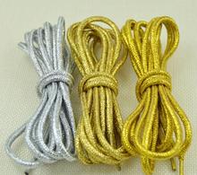 New Design 110cm /43" Round Metallic Glitter Shoelaces Shoe Laces String For Leather Shoes 2024 - buy cheap