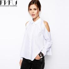 New Fashion Women Blouses 2017 Autumn Spring Long Sleeve White Blouse Off Shoulder Loose Shirt Blusas Y Camisas Mujer Plus Size 2024 - buy cheap