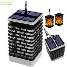 New Solar led candle Flame lamp Outdoor IP65 Waterproof black or grey WW/blue/purple/green lantern garden lawn decoration lights 2024 - buy cheap