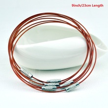100pcs Brown Color 1mm Stainless Steel Bracelet Wire Cord For DIY Craft Jewelry Length 9inch 23cm 2024 - buy cheap