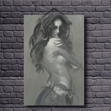 Pintura al óleo de lona hecha a mano para sala de estar, dibujo en la espalda de hermosa mujer desnuda Sexy, decoración moderna, arte de pared, imagen sin marco 2024 - compra barato
