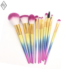 10pc  diamond  Rainbow Makeup Brush Set eyeshadow eyeliner Powder Highlighter Brushes Concealer Make Up Brush Synthetic Brush 2024 - buy cheap