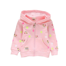 2015 Spring&autumn kids sweater cotton long-sleeved Hooded Cartoon cute pattern girls sweatshirt 0-3 year T-shirts for girls 2024 - buy cheap