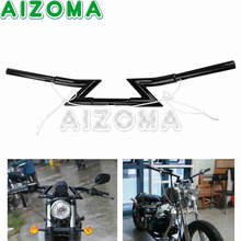 Guidão de motocicleta arrasto de 1 polegada, preto, 25mm, 1 polegada, com barra z, para harley sportster softail fat boy dyna street fat bob fxd 2024 - compre barato