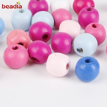 Cuentas espaciadoras de madera redondas para pulsera, accesorio de joyería de moda respetuoso con el medio ambiente, 6/8/10/12/14mm, 100-400 unids/lote 2024 - compra barato