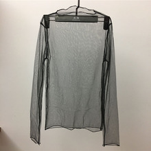 Korean Summer Women Lace Transparent Blouses Shirt Women tops Ladies Sexy mesh See-through Long Sleeve Black Shirt Blouse Femme 2024 - buy cheap