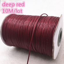 10meters 1mm deep red Waxed Cotton Cord Waxed Thread Cord String Strap Necklace Rope Bead DIY Jewelry Making shamballa Bracelet 2024 - buy cheap