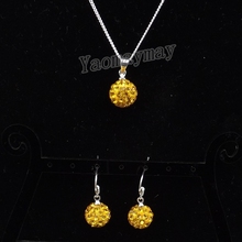 Fashion Jewellery Set Gold Color Disco Ball Pendant Earrings And Necklace For Women 10 Sets Wholesale 2024 - buy cheap