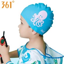 Gorro de natación de silicona para niños, gorros de natación para piscina, impermeable, protección para los oídos, dibujos animados, 361 2024 - compra barato