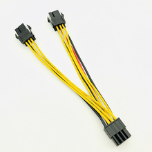 Компьютерный кабель H1111Z, 15 см, PCI Express PCI-E, двойной 6Pin гнездовой до 8pin Male GPU, видеокарта, адаптер питания, кабель 18AWG, новинка 2024 - купить недорого