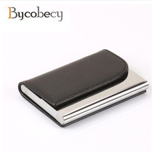 BYCOBECY Big Capacity Business ID Credit Card Holder Name Card Wallet Bank Card Package Solid Steel Card Box Case 2024 - buy cheap