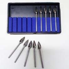 10 piece/box tungsten carbide burs steel dental burs  diamond burs dental lab material tungsten steel grinding head rotary burs 2024 - buy cheap