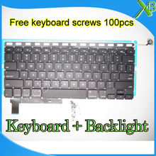 Brand New For MacBook Pro 15.4" A1286 US keyboard+Backlight Backlit+100pcs keyboard screws 2009-2012 Years 2024 - buy cheap