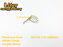 3,7 V 100mAh 501220 штепсельная вилка стандартных ионных элементов для Mp3 Mp4 Mp5 DIY PAD DVD электронной книги bluetooth гарнитуры 2024 - купить недорого