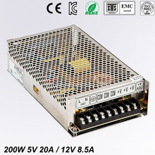 Best quality double sortie 5V 12V 200W Switching Power Supply Driver for LED Strip AC 100-240V Input to DC 5V 12V free shipping 2024 - buy cheap