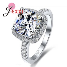 Luxury Geniune 925 Sterling Silver Wedding Engagement Rings Shiny Stone Cubic Zirconia Jewelry For Bridal Big Promotion 2024 - buy cheap