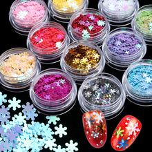 1 Box Holographic Glitter Snowflakes Nail Sequins Slices UV Gel 3D Tips Nail Flakes Paillette Manicure Nail Art Decoration JI715 2024 - buy cheap