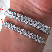 Модный AAA кубический цирконий багет мужской и женский браслет тонкий браслет медная основа золотого цвета 2024 - купить недорого