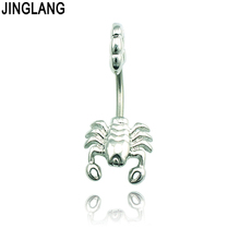 Fashion Scorpion Belly Button Rings Stainless Steel Silver Plated Barbell Navel Body Piercing Jewelry 2024 - buy cheap