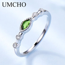 UMCHO 925 Sterling Silver Ring Jewelry Natural Graceful Green Gemstone Diopside Rings Elegant Charm Gifts For Women Fine Jewelry 2024 - buy cheap