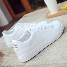 Female shoes sneakers women casual shoes 2022 new sewing fashion lace up ladies white shoes woman cheap PU leather shoes 2024 - buy cheap