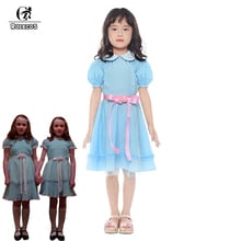 ROLECOS The Shining Twins Cosplay Costume Girl Lolita Dress Kid Halloween Costume Sweet Summer Dress Blue Victorian Dress Party 2024 - buy cheap