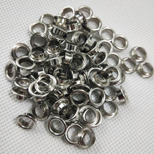 Silver garment Iron eyelets with gasket 6 mm scrapbooking accessories Knitwear Jeans Apparel Bags Shoes 500 pcs/lot 2024 - compre barato
