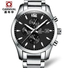Carnival automatic mechanical famous brand watch men full steel fashion casual waterproof multifunction male luxury army watches 2024 - buy cheap