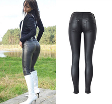 Summer Women's Leather Pants Female Winter High Waisted Pants Leather Trousers ropa mujer PU Skinny Stretch Pencil Pantalons 2024 - buy cheap