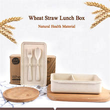 Food Grade Wheat Straw Bento Box Portable Lunch Food Box Dinnerware Japanese Food Container  Picnic Food Storage Box Bowl 2024 - buy cheap