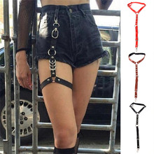 Nova moda harajuku única cinta clipe de couro do punk suspender gancho ajustável perna anel 2024 - compre barato