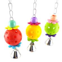 Colorful Parrot Toys Pet Bird Bites Climb Chew Toys Parakeet Budgie Products With Hanging Swing Bell Pet Toy Bird Supplies 2024 - buy cheap
