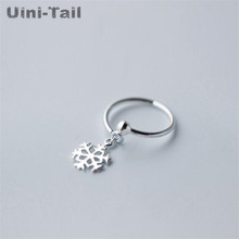 Uini-Tail classic hot 925 Tibetan silver explosion personality creative open snowflake ring Korean temperament fashion jewelry 2024 - buy cheap