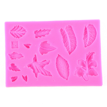 Free shipping Many different shapes of leaves Mini chocolate cake decorating tools DIY baking fondant silicone mold F0451 2024 - buy cheap
