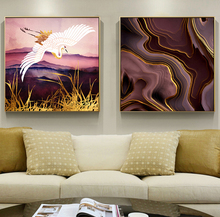Modern Pink Gilt Poster Print Cuadros Salon Decor Abstract Golden Pink Birds Canvas Painting for Living Room Luxurious Wall Art 2024 - buy cheap