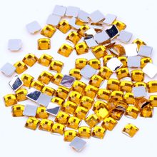 4mm 200pcs Many Colors Acrylic Flat Back Square Earth Facets Acrylic Rhinestone Glue On Beads Decorate Diy 2024 - buy cheap