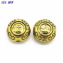 SEA MEW 20 PCS 11.7mm Nepal Metal Alloy Spacer Beads Antique Silver Color Antique Gold Round Hole Beads For Jewelry Making 2024 - buy cheap