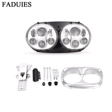 FADUIES 5-3/4" Chrome sets Motorcycle Dual LED Headlight For Harley 2004~2013 Road Glide 2024 - buy cheap