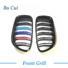 1 Pair 5 Series F10 3 Color Grill ABS Front Dual Slat Grille for BMW 2010+ 520i 528i 530i 535i 550i 518d 520d 525d 530d 535d 2024 - buy cheap