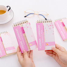 Creative pink sakura foreign language vocabulary Coil book mini Notebook Diary Notepad Escolar Papelaria 2024 - buy cheap